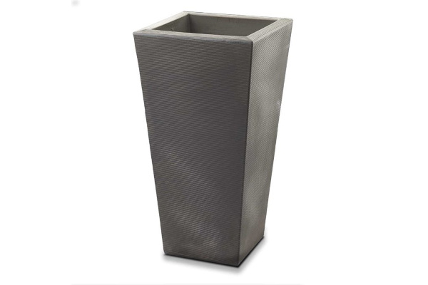 Crescent Bowery Square Tapered Planter, Old Bronze, 15"