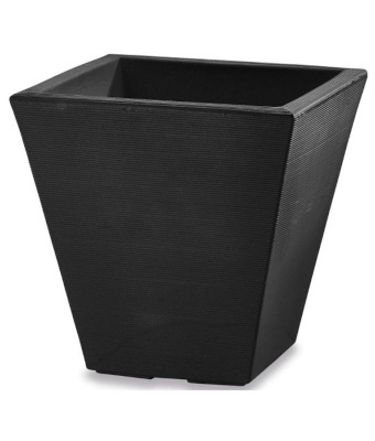 Crescent Gramercy Contemporary Square Planters, Caviar Black, 20"