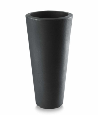 Crescent Bleeker Tapered Planter, Caviar Black, 17"