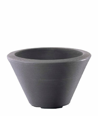 Crescent Gramercy Contemporary Round Planters, Slate, 16"