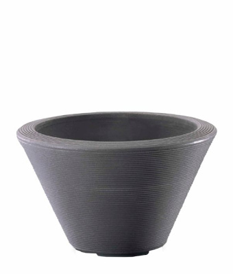Crescent Gramercy Contemporary Round Planters, Slate, 20"