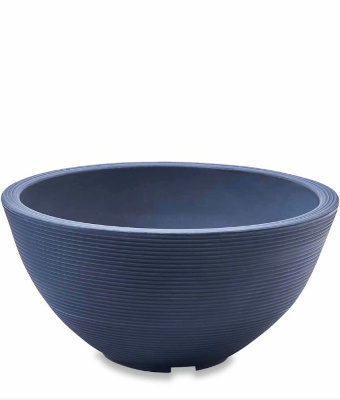 Crescent Delano Rolled Planter Bowl, Midnight, 16"