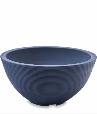 Crescent Delano Rolled Planter Bowl, Midnight, 26"