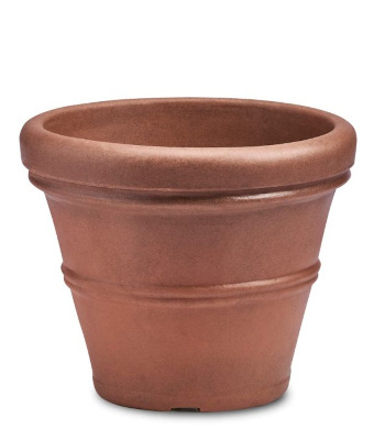 Crescent Brunello Rolled Rim Planter, Rust, 20"