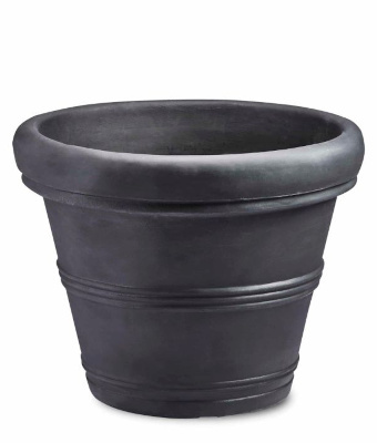 CRESCENT Brunello Rolled Rim Planter, Caviar Black, 20"