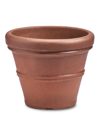 Crescent Brunello Rolled Rim Planter, Rust, 14"