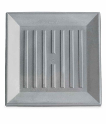 Crescent Universal Square Saucer, Weathered Concrete, 13"
