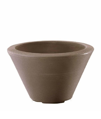 Crescent Gramercy Contemporary Round Planters, Mocha, 16"