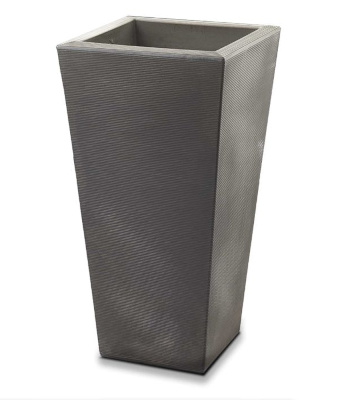 Crescent Bowery Square Tapered Planter, Old Bronze, 15"