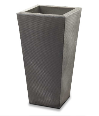 Crescent Bowery Square Tapered Planter, Old Bronze, 17"