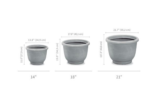 Crescent Agave Round Planter, Caviar Black, 21\"