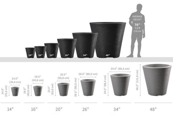 Crescent Madison Planter, Old Bronze, 20\" 