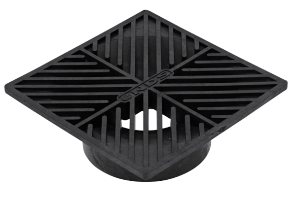 6" SQUARE PLASTIC GRATE BLACK