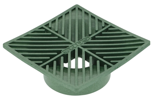 6" SQUARE PLASTIC GRATE GREEN