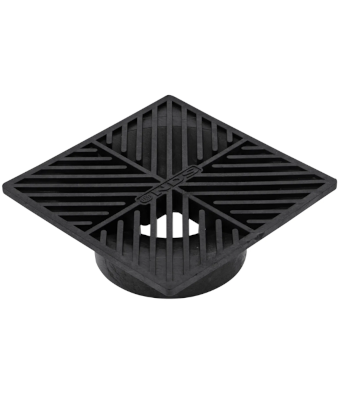 6" SQUARE PLASTIC GRATE BLACK