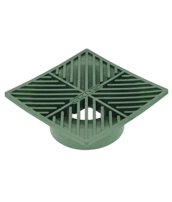 6" SQUARE PLASTIC GRATE GREEN