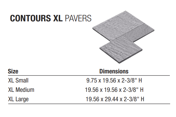 CONTOURS XL SLATE 3PC BEIGE FM