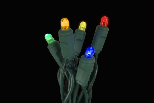 BALLED LED 5MM CONVEX 50L 6" GRC - MULTICOLOR