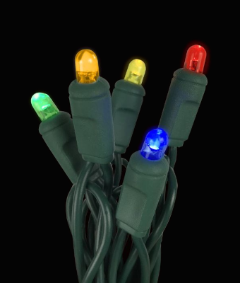 BALLED LED 5MM CONVEX 50L 4" GRC - MULTICOLOR