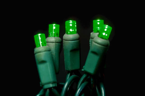 BALLED LED 5MM ANGLED 50L 6" GRC - GREEN