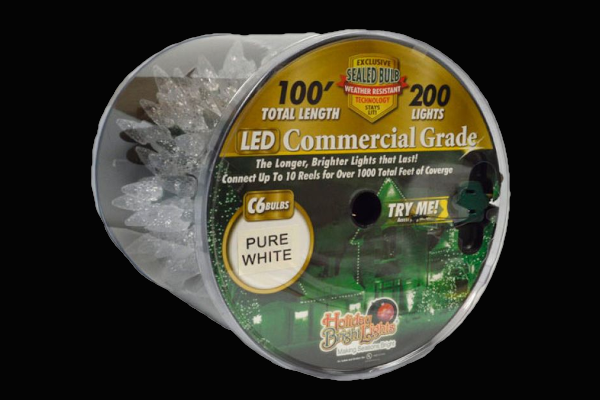 LED C6 100FT REEL 200L - PURE WHITE