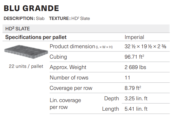 BLU GRANDE HD2 SLATE CHAMPLAIN GREY