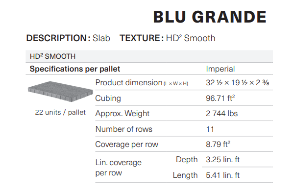 BLU GRANDE HD2 SMOOTH SHALE GREY