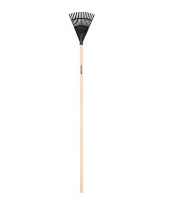 TRU-TOUGH RAKE POLYSHRUB 8" HEAD WOOD HANDLE