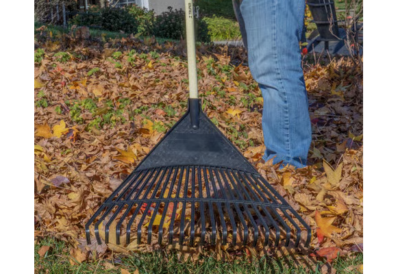 POLY LEAF RAKE 22\" HEAD WOOD HANDLE