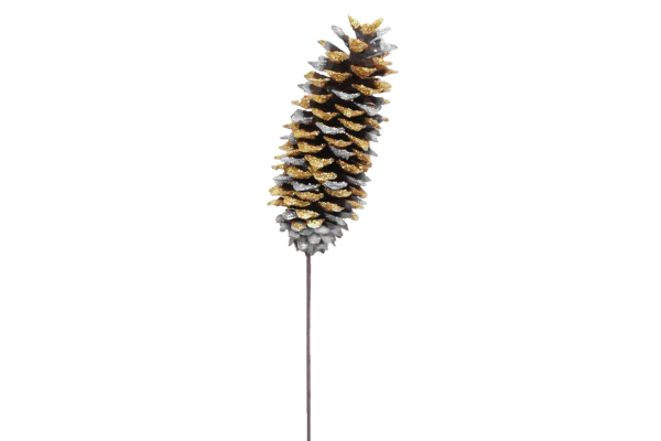 SUGAR CONE STAKE WHITE GOLD GLITTER