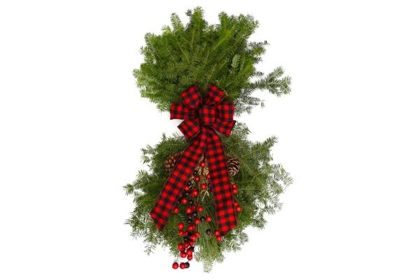 SWAG - WINTERBERRY DELUXE BUFFALO PLAID