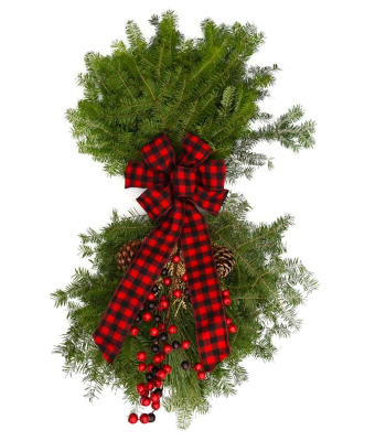 SWAG - WINTERBERRY DELUXE BUFFALO PLAID